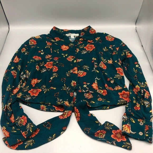 L Gypsies & Moondust Cropped Button Blouse‎ Medium - Picture 6 of 11